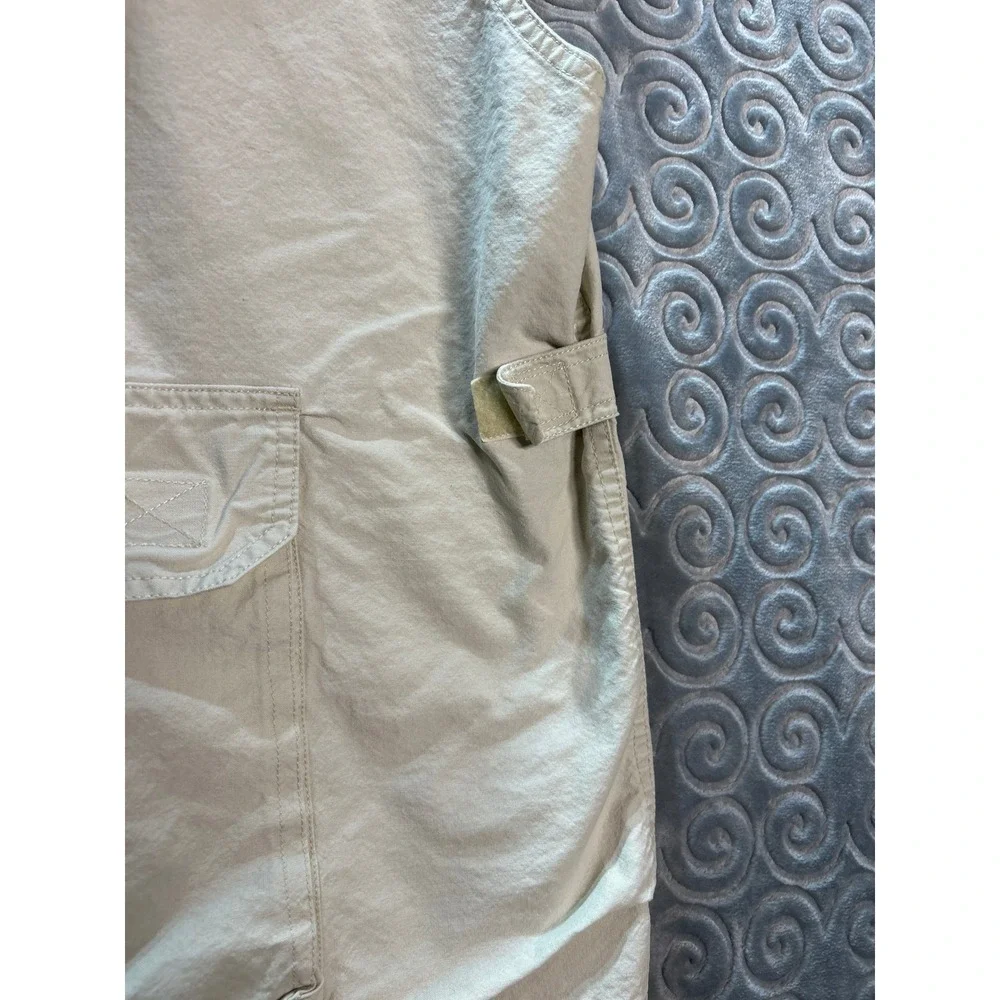 Banana Republic Khaki  Vest‎ Hooded Multi Pocket Zip Up Sleeveless Men Siz L